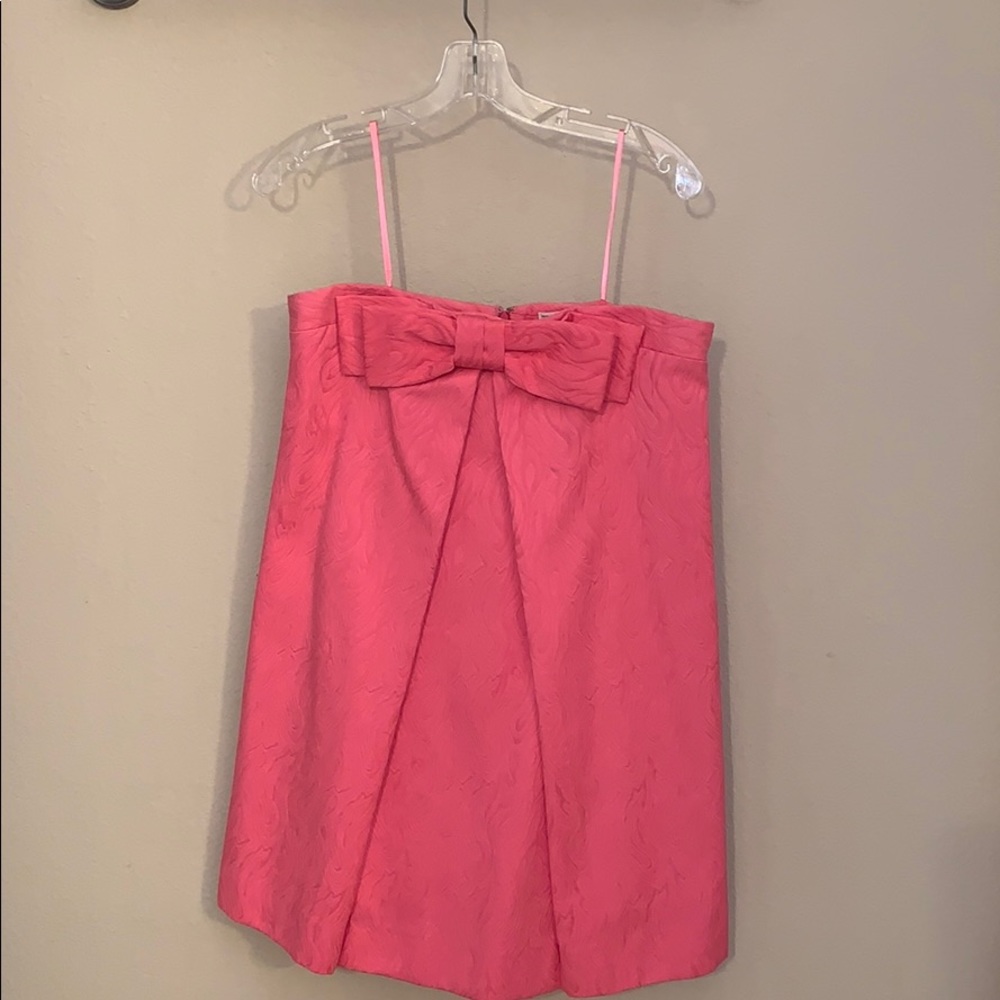 SPRING! Milly bubblegum pink strapless bow dress